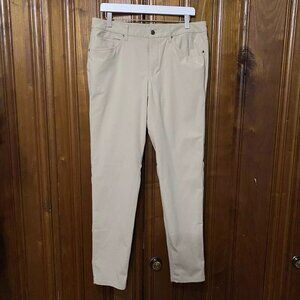 Sz 34 LULULEMON Men’s ABC Slim Fit Pants Khaki Stretch Athletic